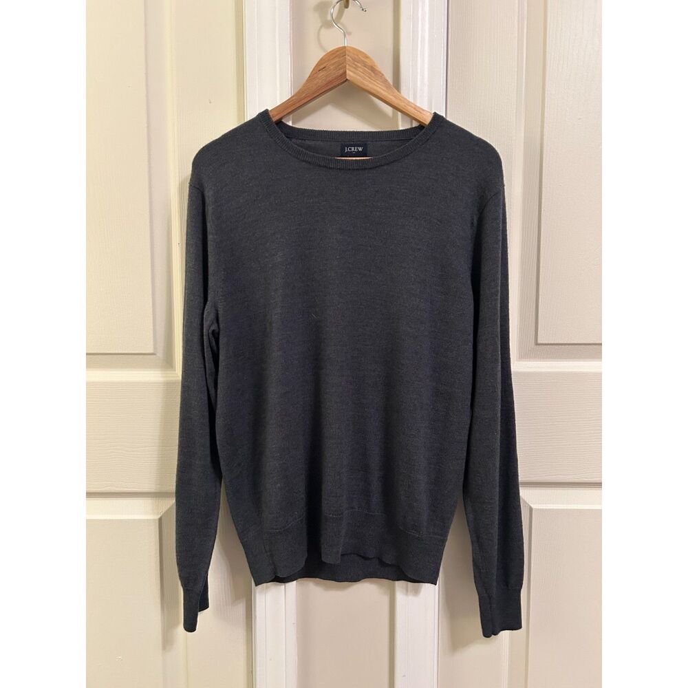 J.Crew Men's Premium Merino Wool Crewneck Sweater - Charcoal Gray, Size M